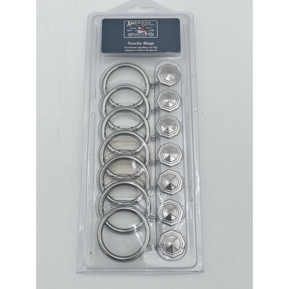 3 Sets American Living Curtain‎ Rings Polished Nickel Knob Design – 21 Total NIP